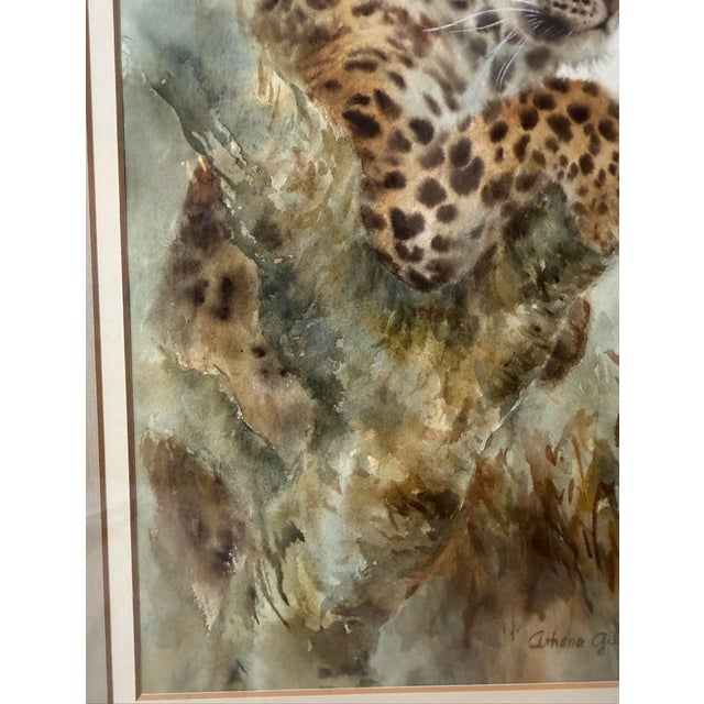 Original Athena Gilliland Leopard Cub Cheetah Cat Realism Watercolor Painting For Sale In New York - Image 6 of 13