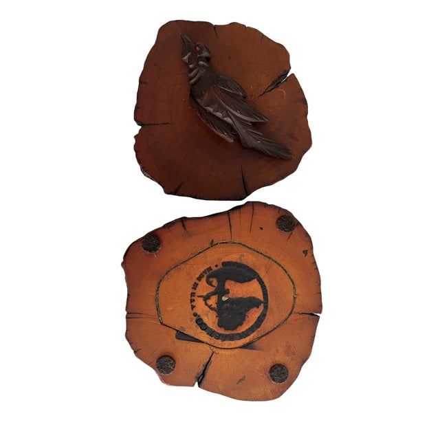 1970s Spancraft Handmade Wooden Live-Edge Trinket Box With Carved Bird For Sale - Image 9 of 10