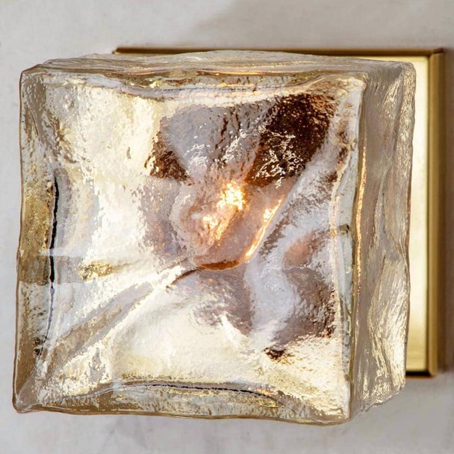 Square Glass and Brass Light Fixture from J.T. Kalmar, Austria, 1960 For Sale - Image 10 of 16