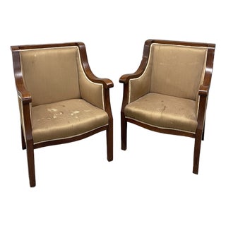 Pair of Vintage Swedish Neoclassical Style Armchairs For Sale