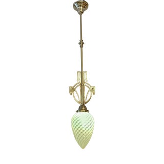 Art Nouveau Lamp in Brass and Glass, 1890s For Sale