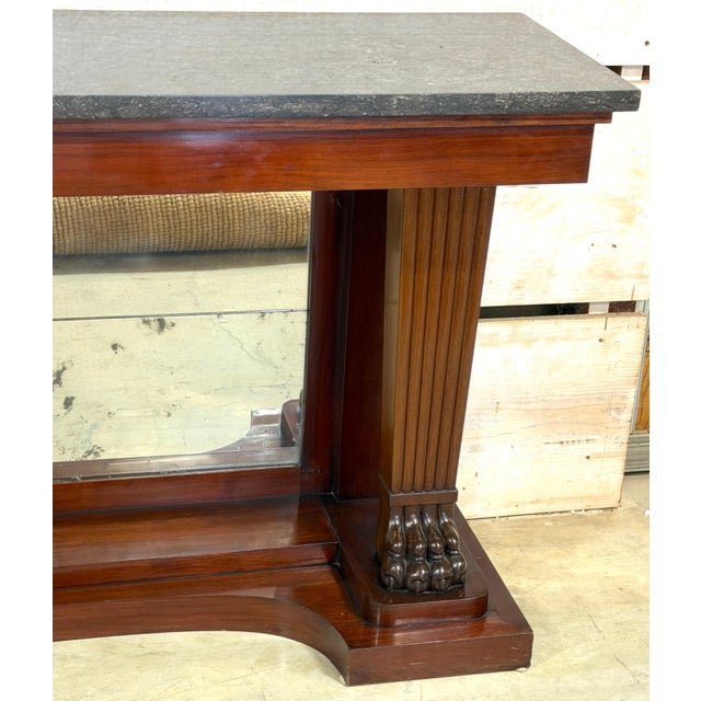Monumental Pair Regency Revival Mahogany & Marble Consoles Manner Thomas Hope For Sale - Image 12 of 17