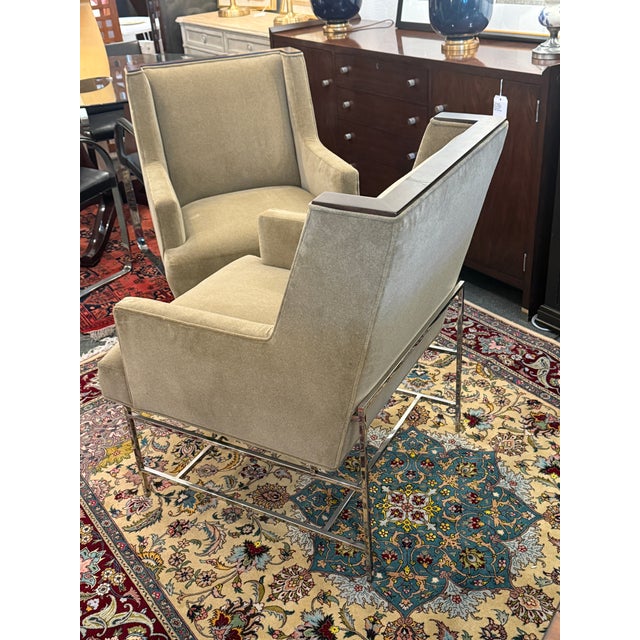 Contemporary Michael Weiss for Vanguard Furniture Mohair Chairs, Set of Four For Sale - Image 3 of 10