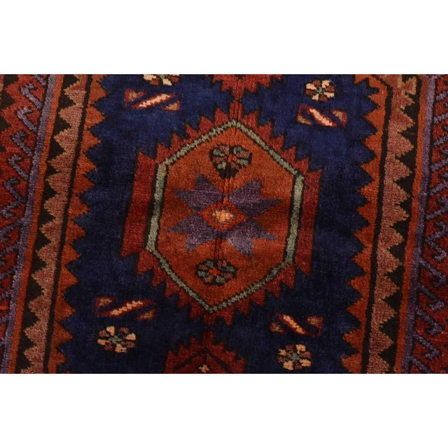Red Hamedan Rug 4’6” X 8′ Red Wool Vintage Tribal Hand-Knotted Oriental Carpet For Sale - Image 8 of 13