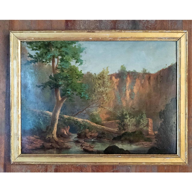 We are selling this very nice oil on board landscape painting. This painting features a French Italian school painting of...