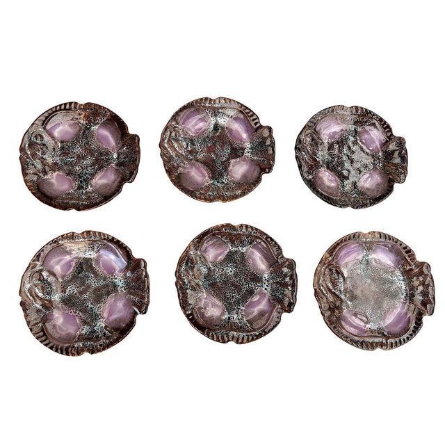 Fish Plates and Serving Dish from Vallauris, Set of 7 For Sale - Image 3 of 10