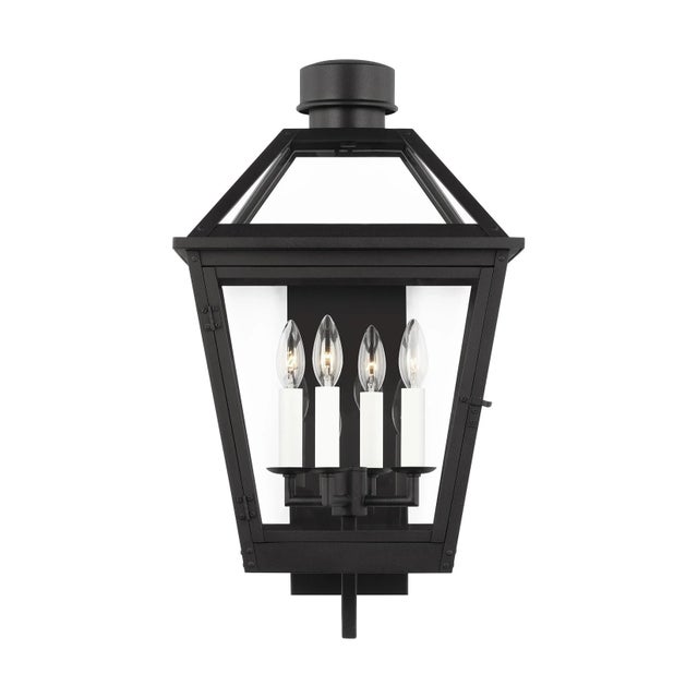 2020s Chapman & Myers by Visual Comfort Studio Hyannis Large Lantern, Textured Black For Sale - Image 5 of 5