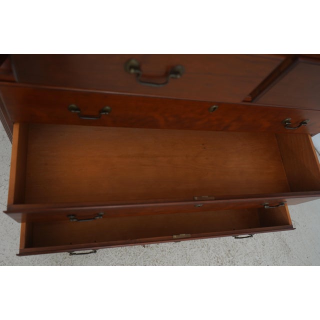 Wood Eldred Wheeler Cherry 2 Piece Armoire Linen Press For Sale - Image 7 of 18
