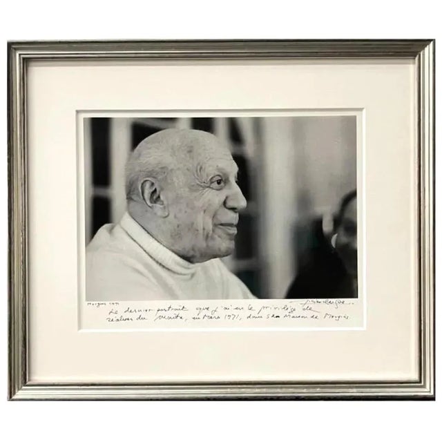 1970s Lucien Clergue, Silver Gelatin Photograph Hand Signed Photo Pablo Picasso Profile Lucien Clergue, 1971 For Sale - Image 5 of 5
