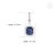 Art Deco 3.32ct Emerald-Cut Blue Sapphire Diamond Halo Pendant in 14k Gold For Sale - Image 9 of 13