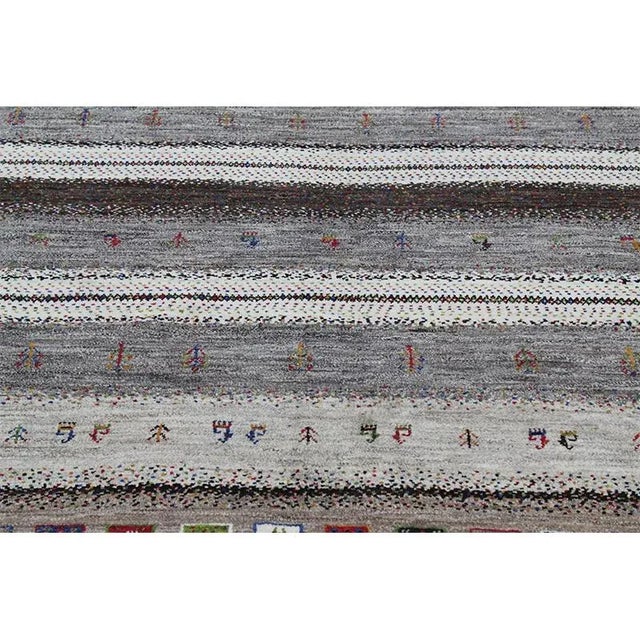 2010s Handwoven Traditional Persian Gabbeh Tribal Rug 5'9" X 7'10" For Sale - Image 5 of 10
