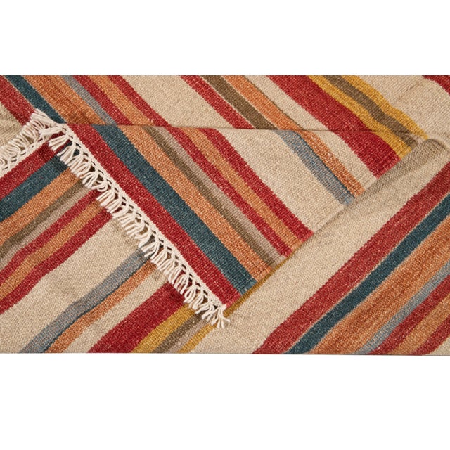Contemporary 21st Century Modern Kilim Rug 6 '6'' X 9' 4''. For Sale - Image 3 of 13
