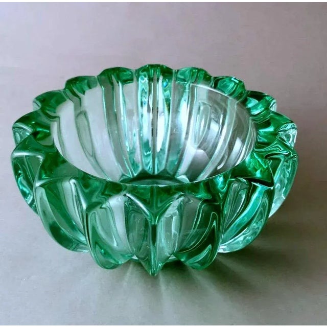 Art Deco Green Molded Glass Bowl by Pierre Davesn, 1930s For Sale - Image 13 of 13