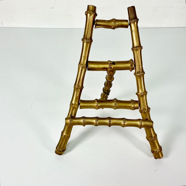 1970s Vintage Chinoiserie Hollywood Regency Boho Chic Large Bamboo Tabletop Easel. For Sale - Image 9 of 11