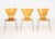 Set of Three Arne Jacobsen for Fritz Hansen Series 7 Side Chairs, plywood shells on tubular chrome legs. 31" H x 17.75" W...