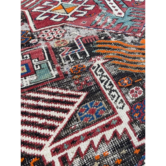 Early 20th Century Early 20th Century Caucasian Akstafa Filled with Immortal Peacocks Protective Animals Rug 4.6 x 9 For Sale - Image 5 of 12