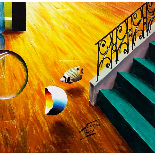 Original oil painting on canvas. Hand signed lower front by Ferjo. Canvas image size 60 x 48 inches. Canvas is not...