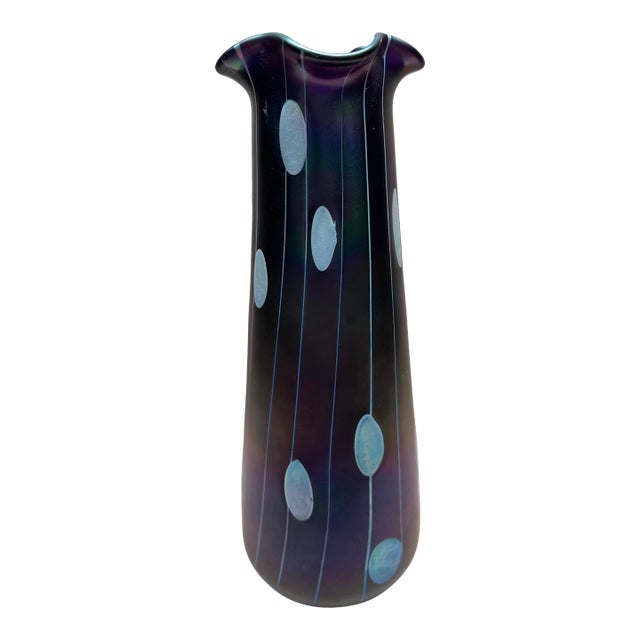 1990s Tall Art Nouveau Loetz Streifen Und Flecken Vase For Sale