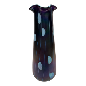 1990s Tall Art Nouveau Loetz Streifen Und Flecken Vase