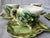 Ceramic Vintage Majolica Style Shell Cup and Saucers Set of 9 Pieces For Sale - Image 7 of 17