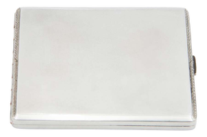 Brushed Silver Cigarette Case with Surrounding Strips