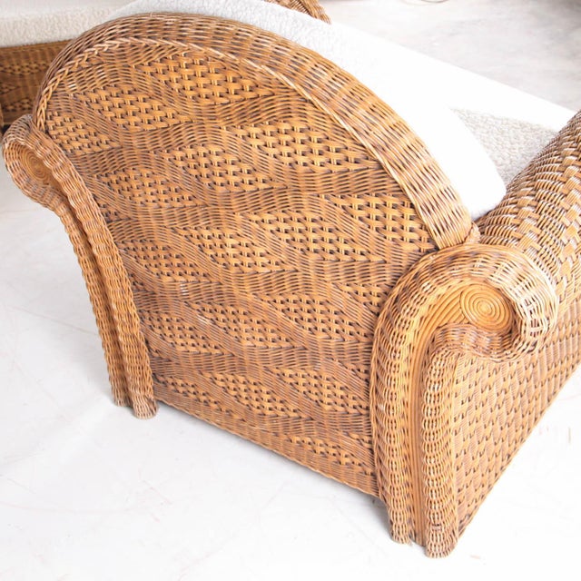 Wicker Rattan Lounge Set, 1970s, Set of 3 For Sale - Image 17 of 18