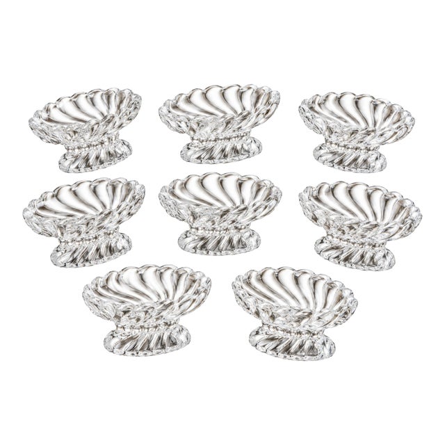 Vintage Fostoria "Colony" Clear Glass Open Salt Cellars - Set of 8 For Sale