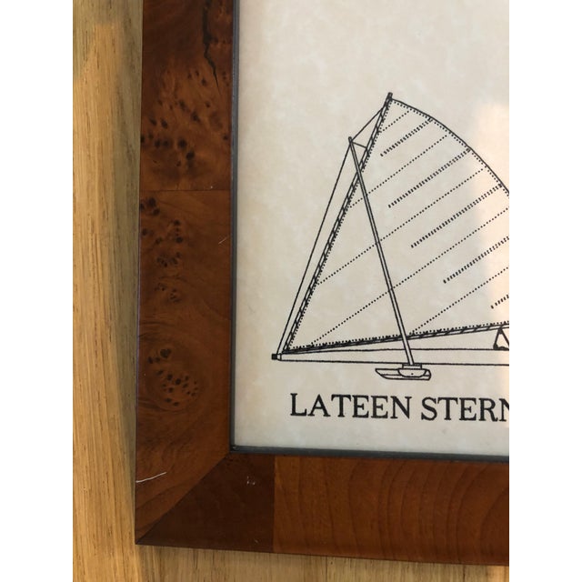 American Faux Burl Wood Framed Diagram of Ice Boats Poster For Sale - Image 3 of 7