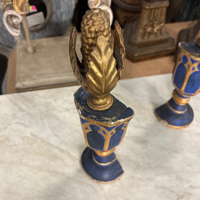Wood 19th Century Wood Finials - Set of 2 For Sale - Image 7 of 12