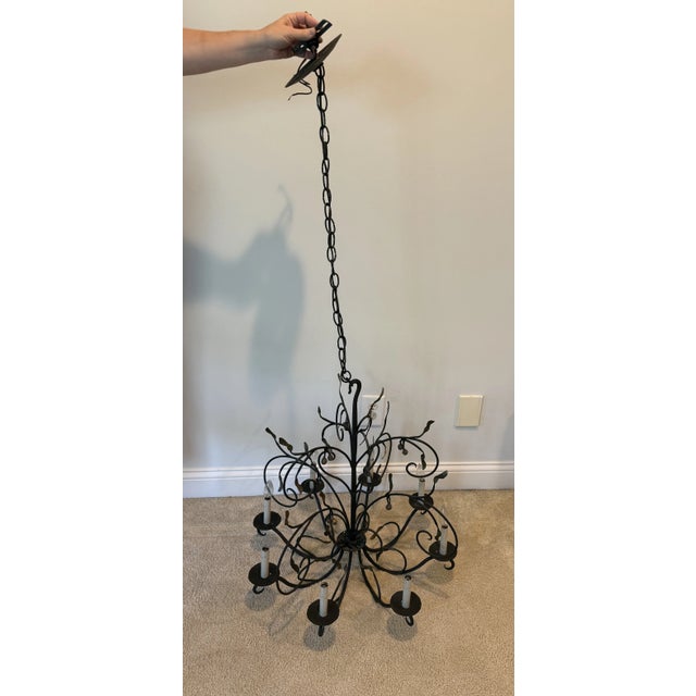 Ironware International Ironware International Whimsical 8- Light Chandelier For Sale - Image 4 of 5