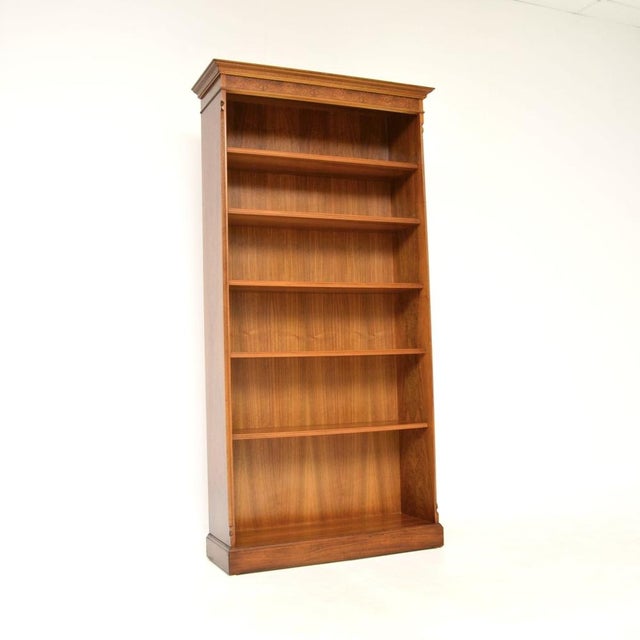 Vintage Georgian Style Walnut Open Bookcase, 1950 For Sale - Image 13 of 13