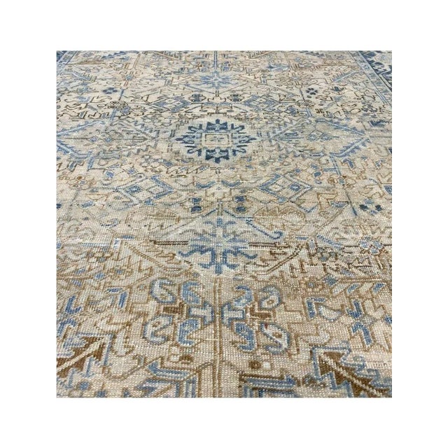 Textile 1960s Vintage Old Persian Heriz Area Rug 7x10 For Sale - Image 7 of 9