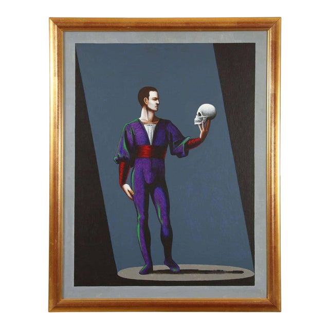 Late 20th Century "Hamlet: A Preliminary Study" Figurative Acrylic Painting by Lynn Curlee, Framed For Sale