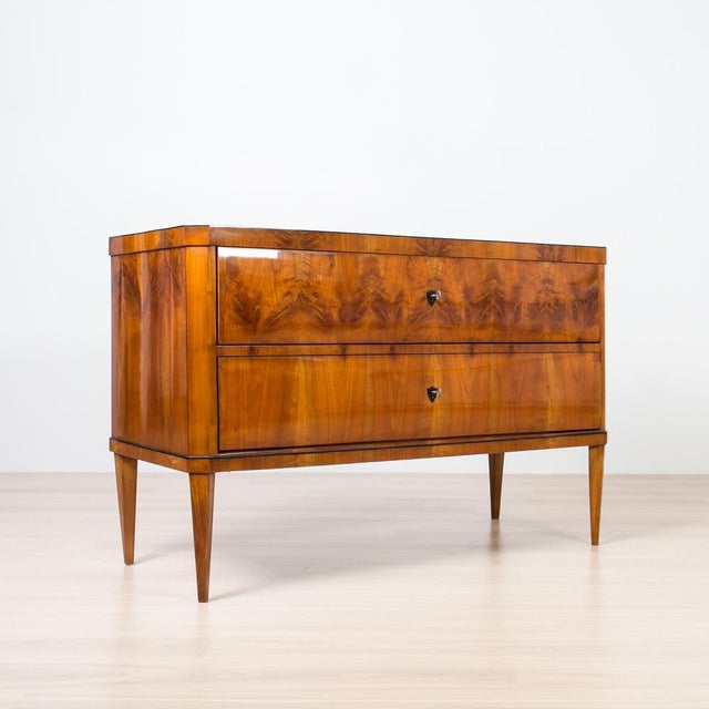 Antique German Biedermeier Commode in Cherrywood, 1830s For Sale - Image 3 of 14