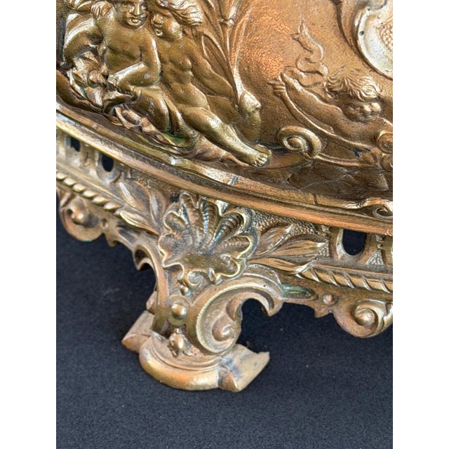 Large Antique French Rococo Revival Bronze Jardinière, 1800s For Sale - Image 6 of 9