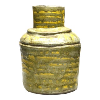 1960s Artist Signed Studio Pottery Vase For Sale
