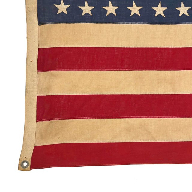 American Vintage Cotton American Flag With 48 Sewn Stars For Sale - Image 3 of 6