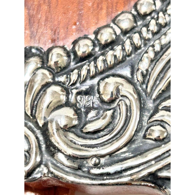 1940s 925 Sterling Silver Repoussé Oval Frames, Pair For Sale - Image 11 of 12