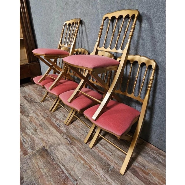 Antique Gilded Wooden Chairs, 1890s, Set of 6 For Sale - Image 4 of 9