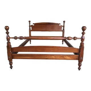 Harden Furniture Solid Cherry Cannonball Style Queen Size Bed Frame For Sale