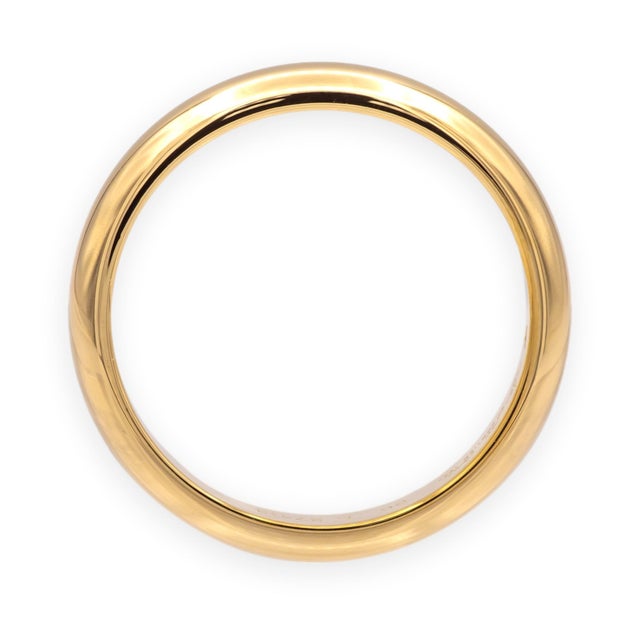 1990s Vintage Cartier 1895 Men's 18k Yellow Classic Wedding Band Ring, Size 9.5 For Sale - Image 5 of 7