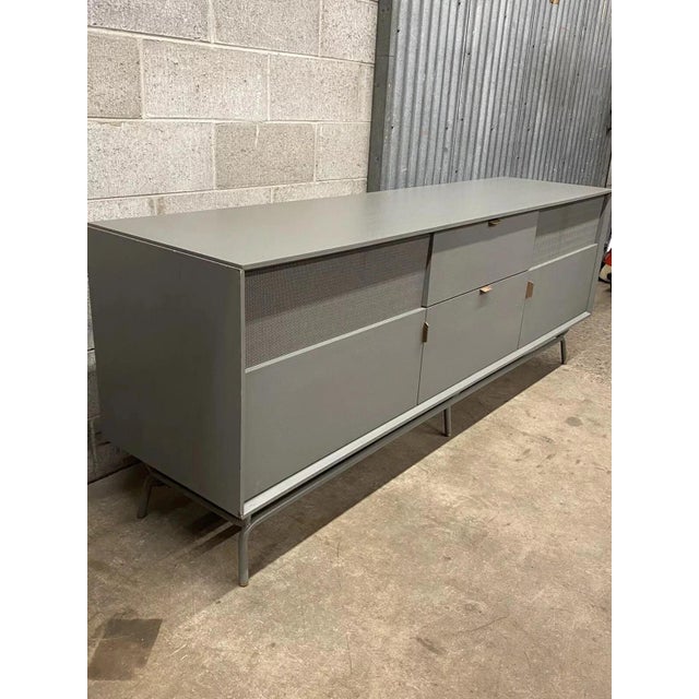 Late 20th Century "Dang" by Blu Dot 2 Door 2 Drawer Grey Media Stand Console Credenza Cabinet For Sale - Image 5 of 12