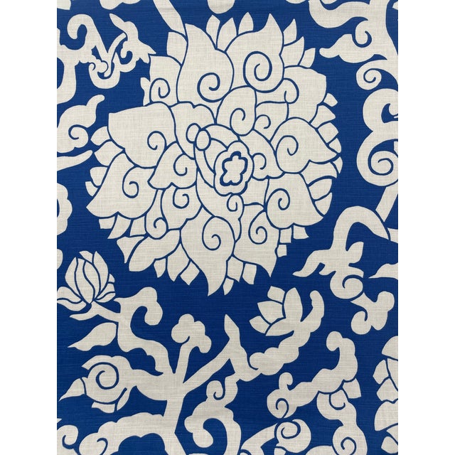 Traditional Ladco Indigo Large Flora Pillows- A Pair For Sale - Image 3 of 3