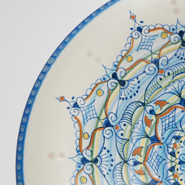 Mid-Century Modern Vintage Italian Vietri Glazed Terra Cotta Plate For Sale - Image 3 of 9