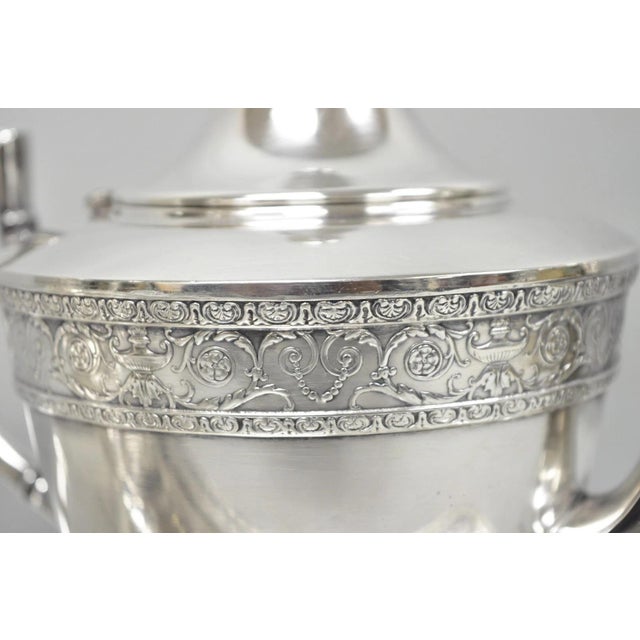 Antique Bernard Rices Sons Antique Edwardian Silver Plated Tea Service, 5 Pc Set For Sale - Image 4 of 18