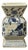 Vintage Pale Blue White Scenery Graphic Square Porcelain Vase For Sale
