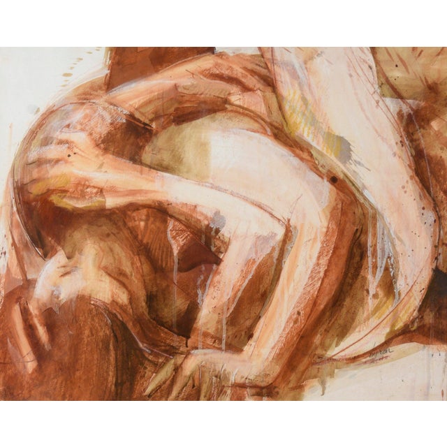 American Lovers - Nude Couple in Bed - Figurative Composition by Byron Richard Rodarmel For Sale - Image 3 of 13