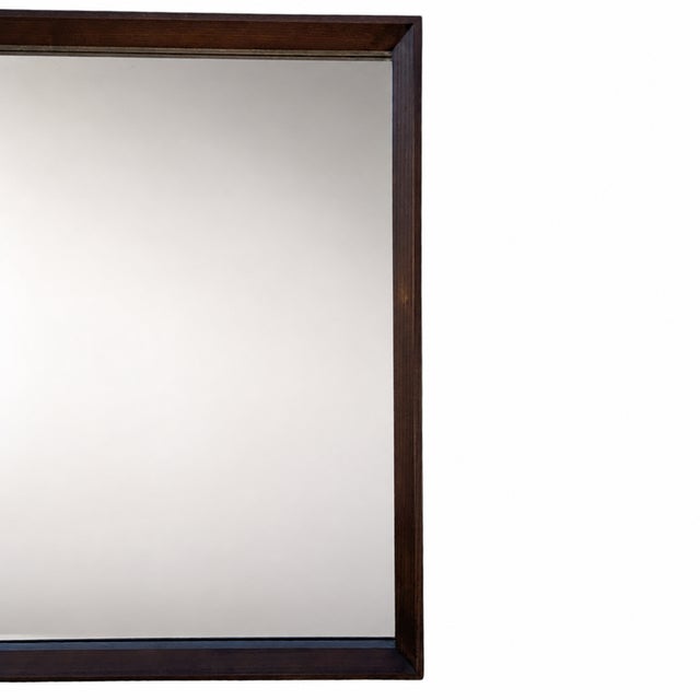 Vintage Canadian Brutalist Walnut Wall Mirror by Tobago of Canada For Sale - Image 9 of 18