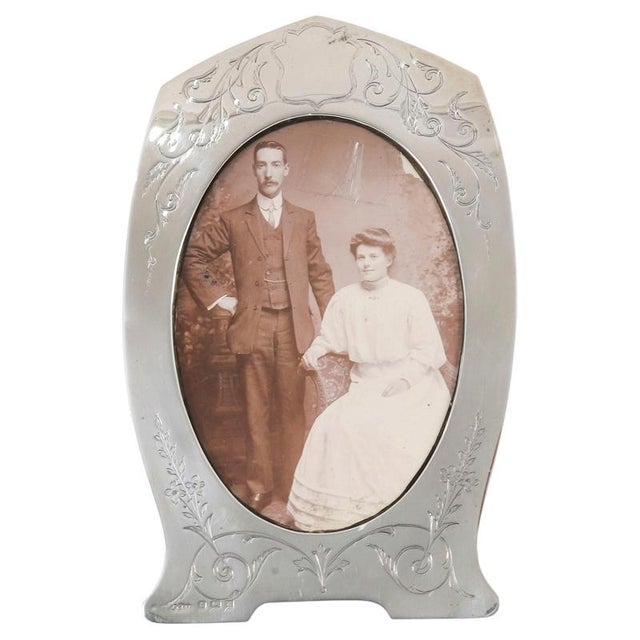 Antique George V Sterling Silver Photo Frame by Joseph Gloster LTD, 1921 For Sale - Image 10 of 10
