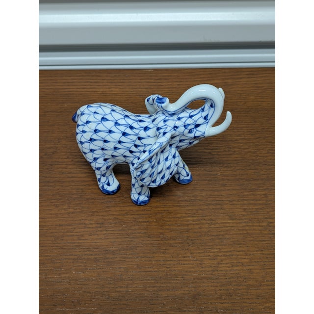 Vintage Porcelain Blue and White Elephant For Sale In Washington DC - Image 6 of 7